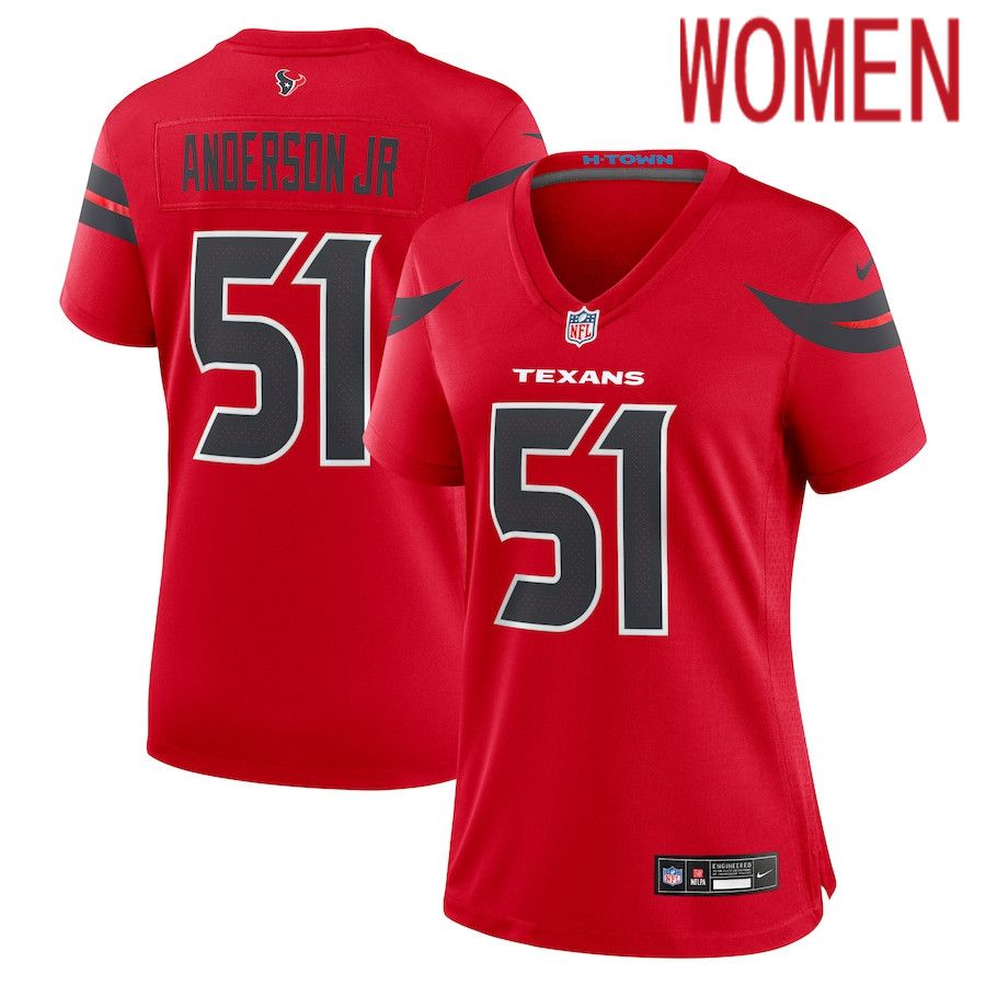 Women Houston Texans 51 Will Anderson Jr. Nike Red Alternate Game NFL Jersey